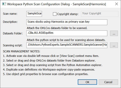 Python Scan Dialog